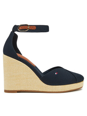 Tommy Hilfiger Tommy Hilfiger Półbuty Flag High Wedge Espad Closed Toe FW0FW08494 Granatowy