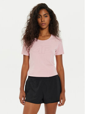 4F 4F T-Shirt 4FWMM00TTSHF1846 Różowy Slim Fit