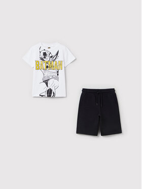 OVS OVS Σετ t-shirt και αθλητικό σορτς BATMAN 1437958 Λευκό Regular Fit
