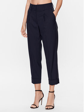 Peserico Peserico Medžiaginės kelnės P04816V Tamsiai mėlyna Regular Fit