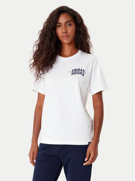 adidas adidas Tričko Collegiate Graphic JV8545 Biela Regular Fit