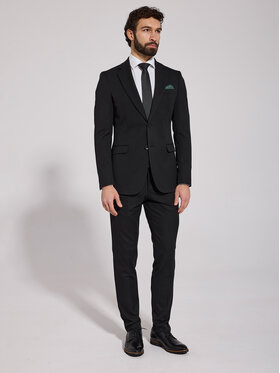 VILLARO VILLARO Garnitur GAR005 Czarny Slim Fit