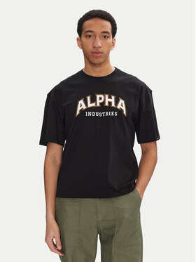 Alpha Industries Alpha Industries Tričko College 146501 Čierna Relaxed Fit