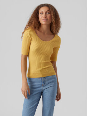 Vero Moda Vero Moda Sweter Estela 10277850 Żółty Slim Fit