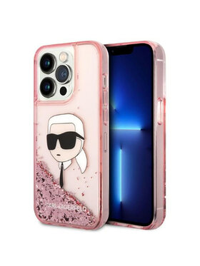 KARL LAGERFELD KARL LAGERFELD Etui na telefon Liquid Glitter NFT Karl's Head Różowy
