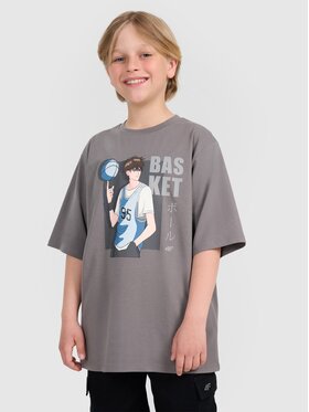4F 4F T-Shirt 4FJRAW25TTSHM3062-24S Szary Oversize