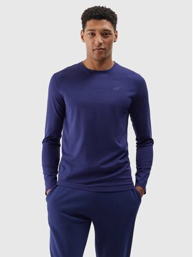 4F 4F Longsleeve 4FWSS24TLONM217-31S Granatowy Regular Fit