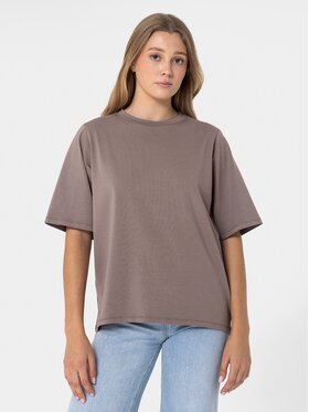 BASICLO BASICLO T-Shirt BSL-032-0403 Beżowy ciemny Oversize