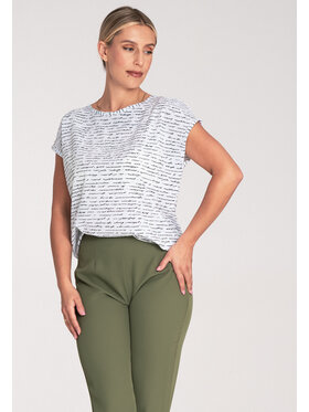 FIGL FIGL Bluzka M1048 Biały Regular Fit