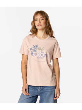 Lee Cooper Lee Cooper T-Shirt BLUE FLOWERS 1160 Różowy Regular Fit