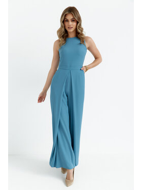 Makover Makover Kombinezon K184 Błękitny Modern Slim Fit