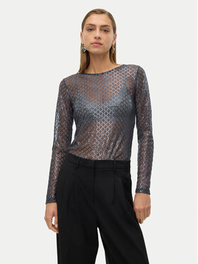 Vero Moda Vero Moda Bluzka Safina 10317016 Szary Regular Fit