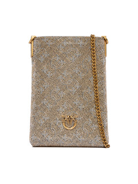 PINKO PINKO Taška na telefon Phone Case Monogram Full Strass AI 25-26 PCPL 105358 A20D Zlatá