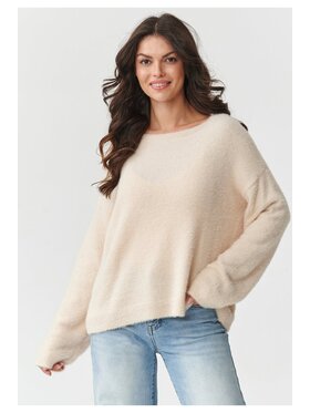 Makadamia Makadamia Sweter S171 Beżowy Boxy Fit