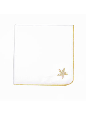 Roseberry Home Roseberry Home Serwetki Haftowana Starfish z motywem rozgwiazdy Złoty