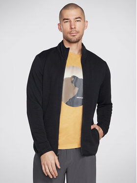 Skechers Skechers Pārejas jaka The Hoodless Hoodie Ottoman Jacket JA25 Melns Regular Fit