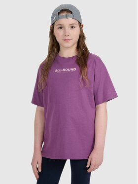4F 4F T-Shirt 4FJWAW25TTSHF2387-50S Fioletowy Oversize