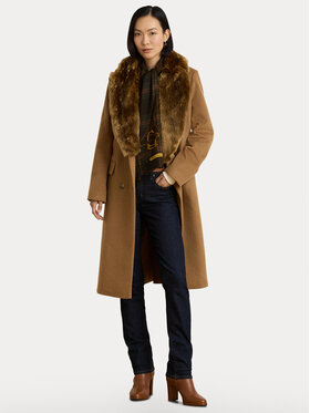 LAUREN RALPH LAUREN LAUREN RALPH LAUREN Vilnonis paltas 297P23450001 Šviesiai ruda Oversize