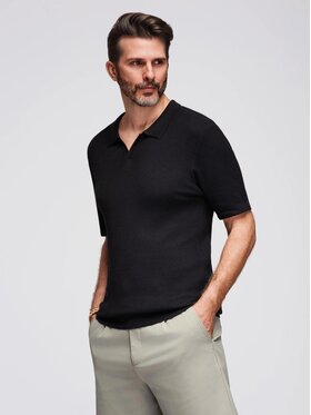 Ombre Ombre Polo OM-POSS-0160 Czarny Regular Fit