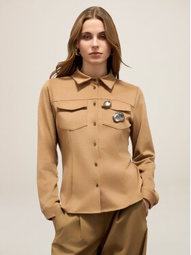 Oltre Oltre Giacca in similpelle R361R002242N012 Marrone Regular Fit