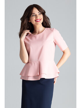 Lenitif Lenitif Bluzka L026 Różowy Regular Fit