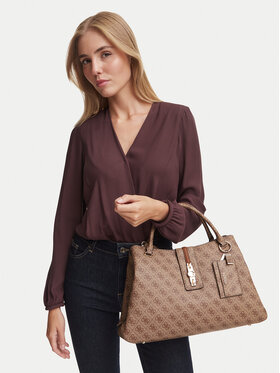 Guess Guess Ročna torba Yvonne Logo HWSG23 78220 Svetlo rjava