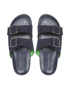 Tommy Hilfiger Natikače Hilfiger Nubuck Buckles Sandal FM0FM04459 Tamnoplava