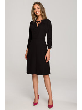 Stylove Stylove Koktejlové šaty S325 Černá Regular Fit