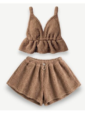 MissDenim MissDenim Dres Teddy Bear Brązowy Basic Fit