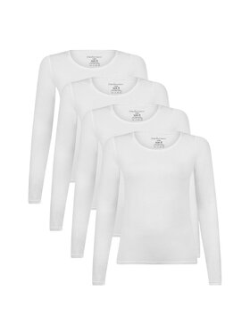 Bamboo Basics Bamboo Basics Longsleeve 28494 Biały Stretch Fit