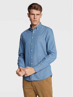 Gant Gant džínová košile Indigo 3040522 Modrá Slim Fit