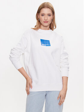 KARL LAGERFELD KARL LAGERFELD Džemperis ar kapuci 231J1803 Balts Regular Fit