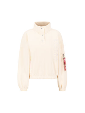 Alpha Industries Alpha Industries Bluza Embroidery High Collar Oversized Sweater Women Beżowy Oversize