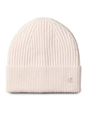 Calvin Klein Calvin Klein Шапкa Ck Metal Wool Beanie LV04D8032G Écru