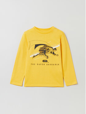 OVS OVS Тениска с дълъг ръкав BATMAN 1624881 Жълт Regular Fit