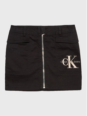 Calvin Klein Jeans Calvin Klein Jeans Spódnica Monogram Off Placed IG0IG01824 Czarny Regular Fit