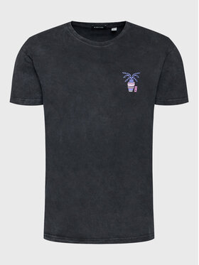 Kaotiko Kaotiko T-Shirt Washed Make Life Epic AL048-01-G002 Μαύρο Regular Fit