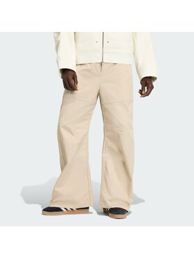 adidas adidas Spodnie materiałowe PREMIUM ESSENTIALS WIDE Beżowy Loose Fit