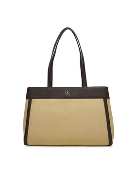 Calvin Klein Calvin Klein Ročna torba Ck Canvas Medium Tote LV04F3503G Bež