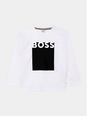 Boss Boss Bluzka J25O75 D Biały Loose Fit