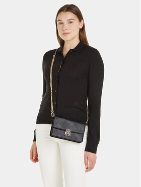 Tommy Hilfiger Tommy Hilfiger Сумка Pushlock Leather Small Crossover AW0AW15227 Чорний