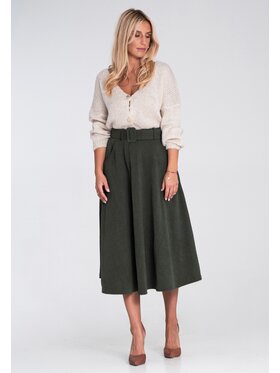 FIGL FIGL Trapézová sukně M1234 Zelená A-Line Fit