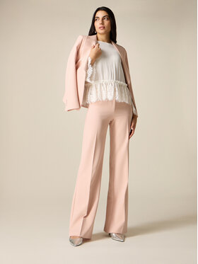 Oltre Oltre Pantaloni di tessuto P045R008912N006 Rosa Baggy Fit