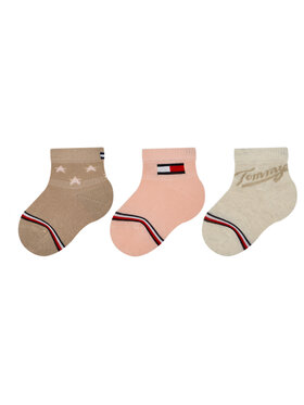 Tommy Hilfiger Tommy Hilfiger Zestaw 3 par wysokich skarpet dziecięcych 701224997 Beżowy