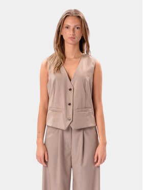 TeeShoppen TeeShoppen Kamizelka 'Basic Collection' Beżowy Regular Fit