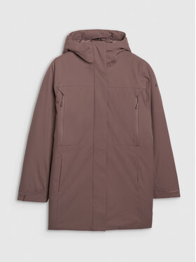 4F 4F Płaszcz przejściowy URBAN COMMUTER Brązowy ciemny Regular Fit