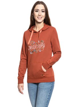 Mustang Mustang Bluza BELLA H EMBROIDERY Pomarańczowy Regular Fit