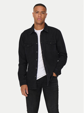 Only & Sons Only & Sons Τζιν πουκάμισο Bane 22023247 Γκρι Regular Fit