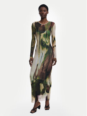 Desigual Desigual Vestito da giorno Godiva 25WWVK41 Verde Slim Fit