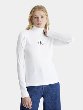 Calvin Klein Jeans Calvin Klein Jeans Krekls ar augstu apkakli Monologo J20J222024 Balts Regular Fit